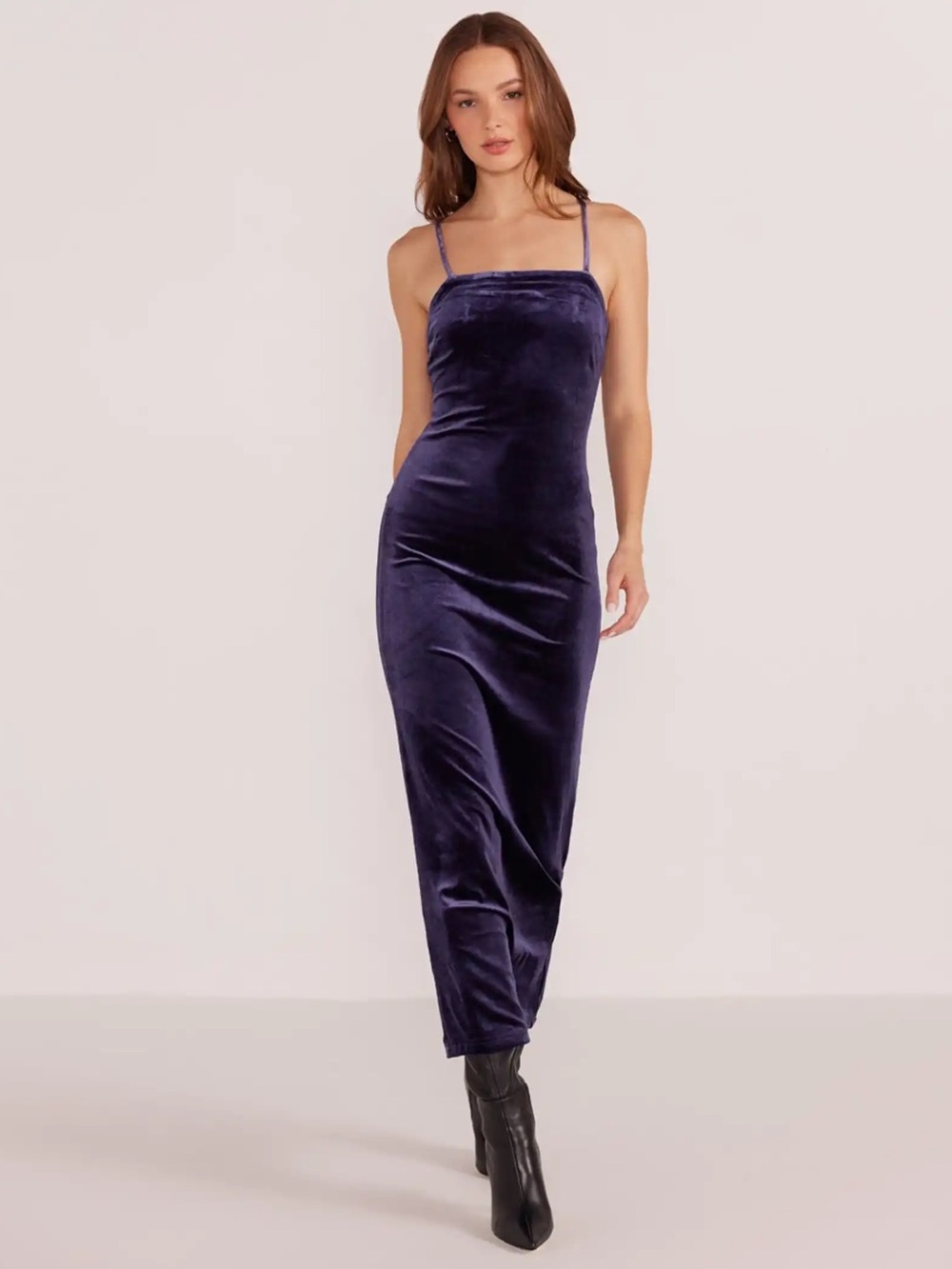 Minkpink • Nisha Velvet Midi Dress Celestial Purple